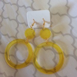 Yellow hoop earrings
